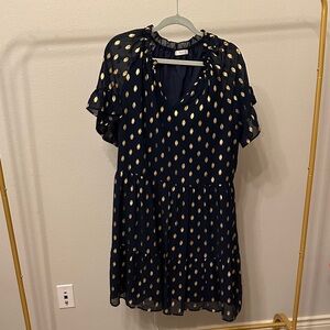 Chic Navy Blue and Gold Dress